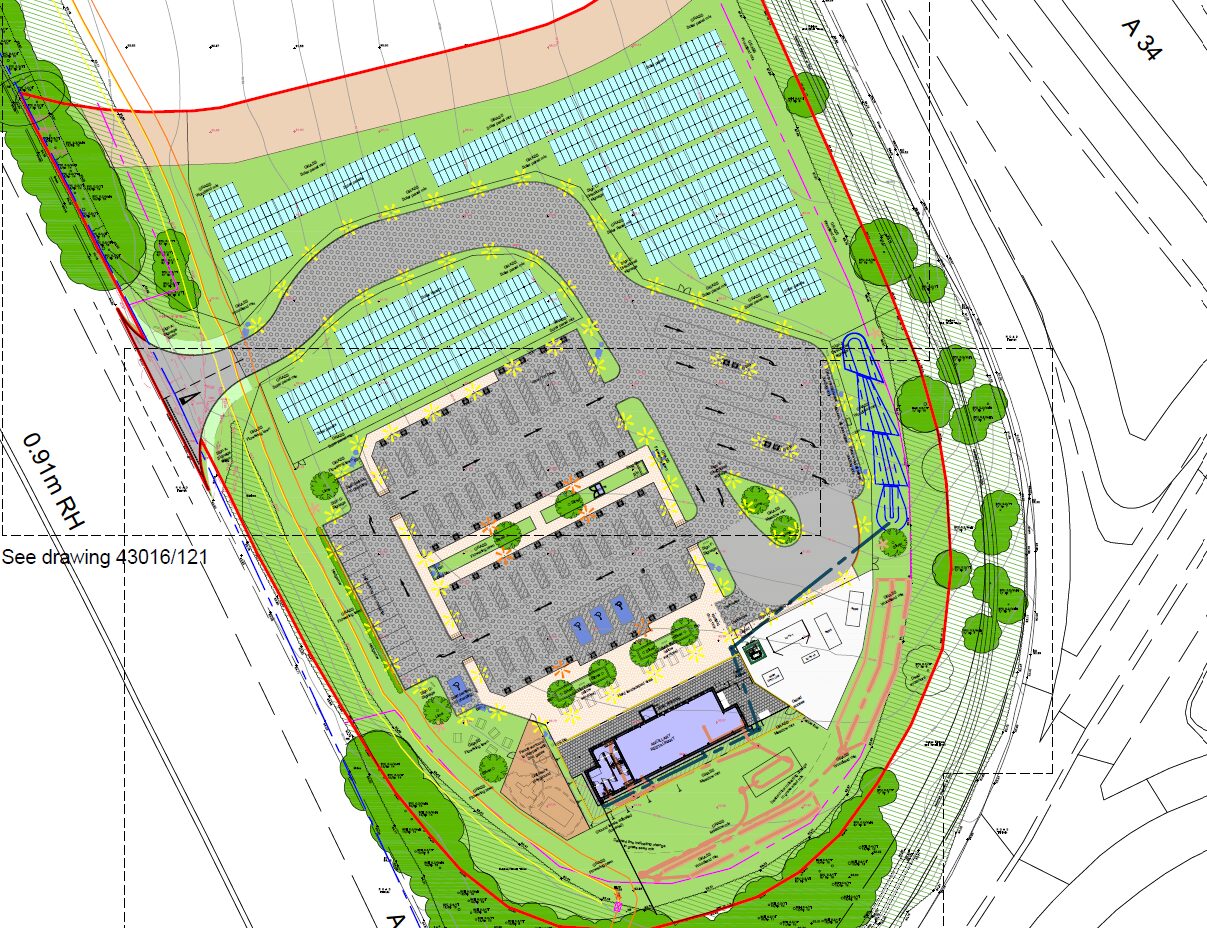 Site plan drawing for a development planning application